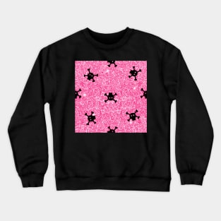 Bitty Skulls - Hot Pink Glitter Crewneck Sweatshirt